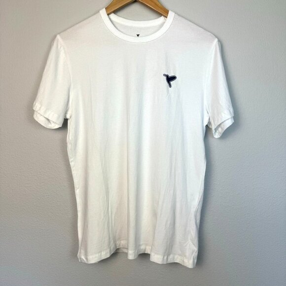 Birddogs Other - Birddogs Men T-Shirt Short Sleeve Crew Neck Palm Leaf Print Graphic White Medium